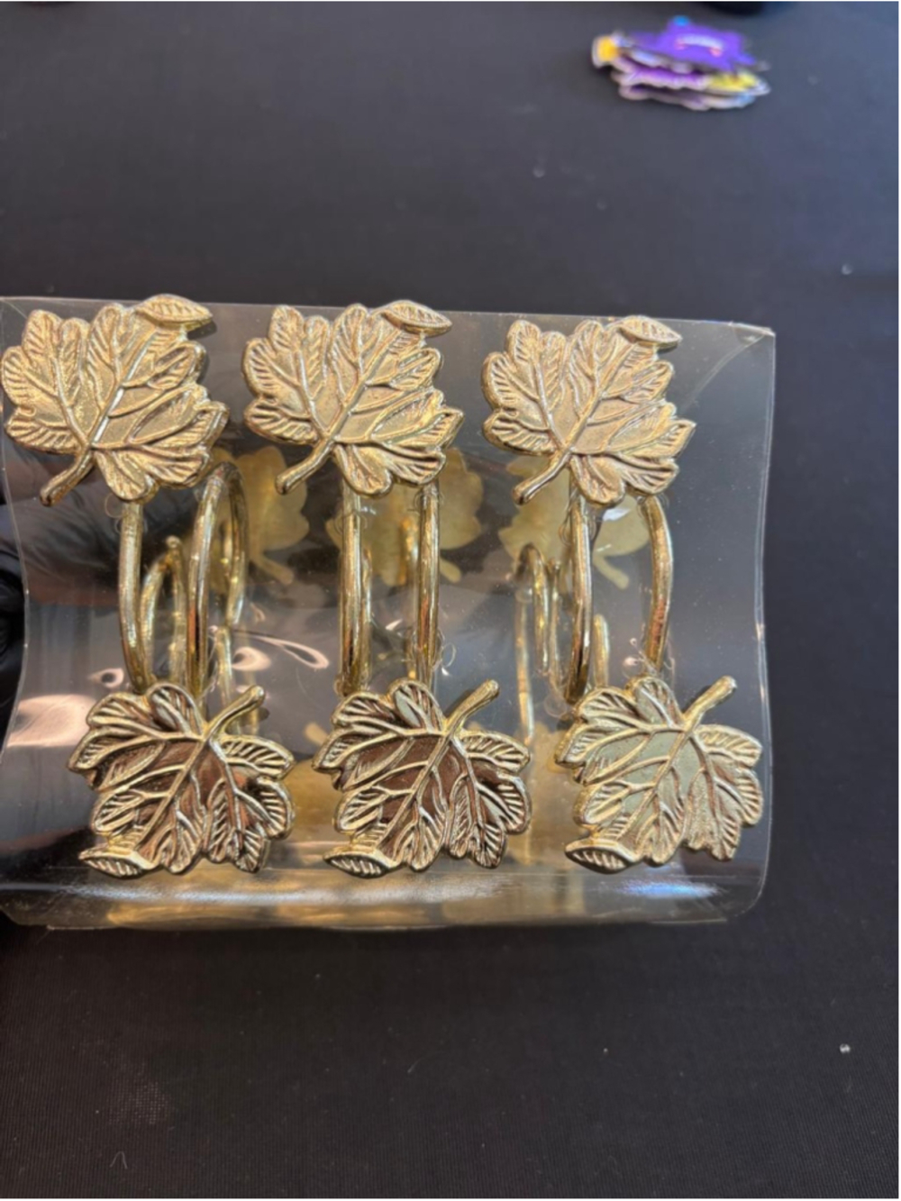 Gold Maple Leaf Shower Curtain Hooks Set of 6 Fall Autumn Bathroom Decor #N56
